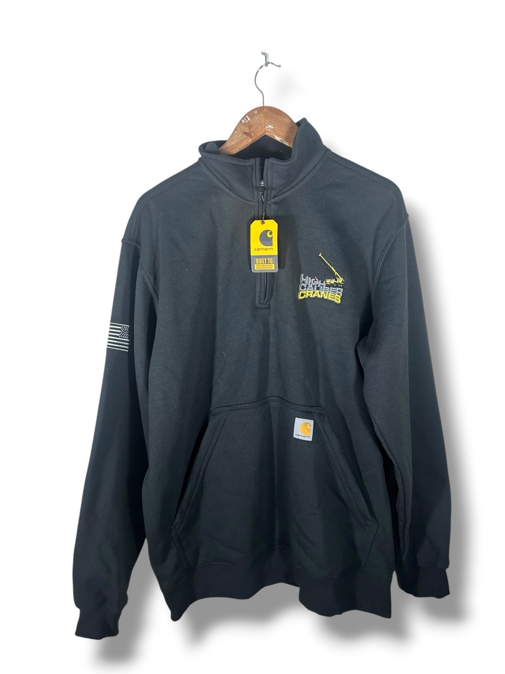 Men’s NWT Carhartt Midweight 1/4 Zip Mock Neck Sweatshirt Custom Cranes Size L